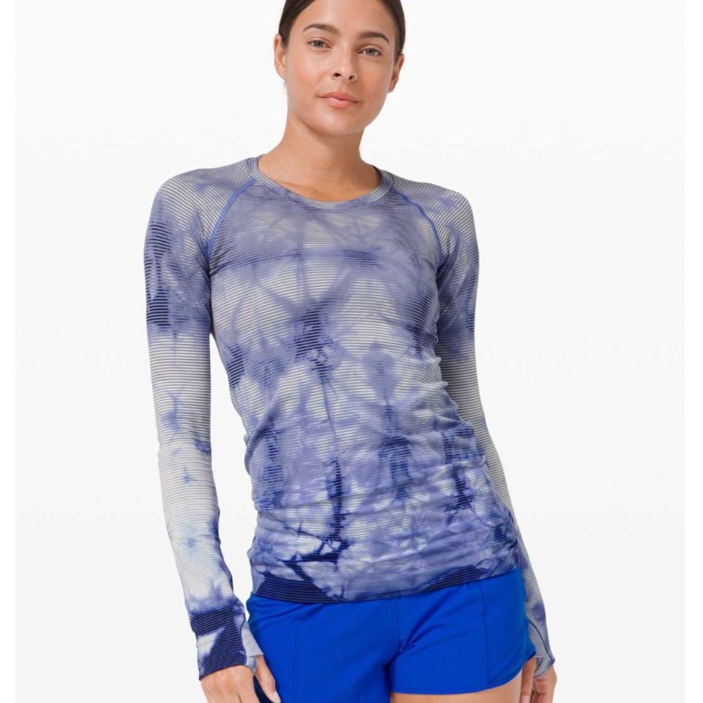 Lululemon Swiftly Tech Long Sleeve 2.0 Shibori Stripe Midnight Orchid